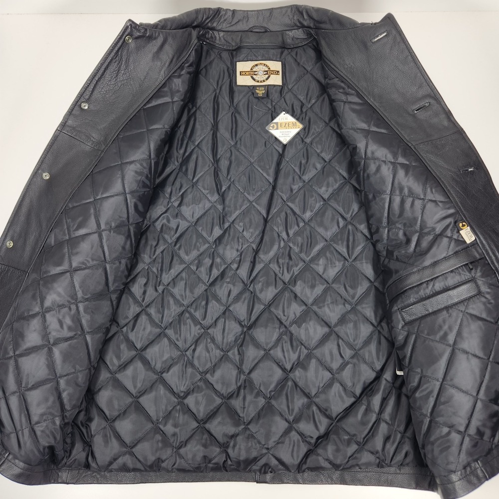 NWT North End Classic‎ Men's M Black Leather Jacket w/  Ezem™ System - Picture 4 of 16